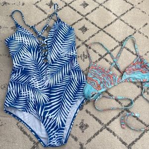 Jolyn bikini top and never worn bathing suit